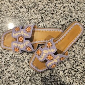 Madden Girl Crochet Purple Sandal
